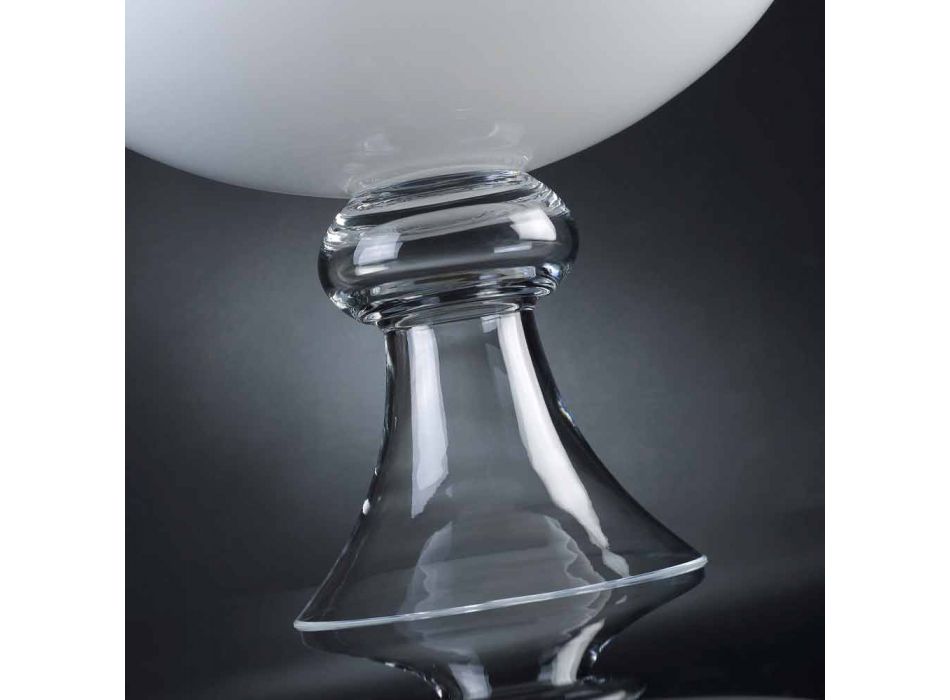 Nowoczesny wazon do wnętrz z białego i przezroczystego szkła Made in Italy - Portos Viadurini