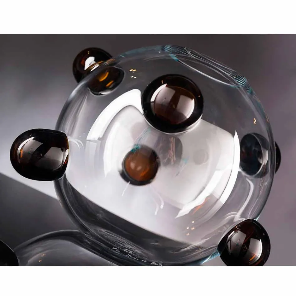 Okrągły wazon wewnętrzny z dmuchanego szkła Murano Made in Italy - Astore Viadurini