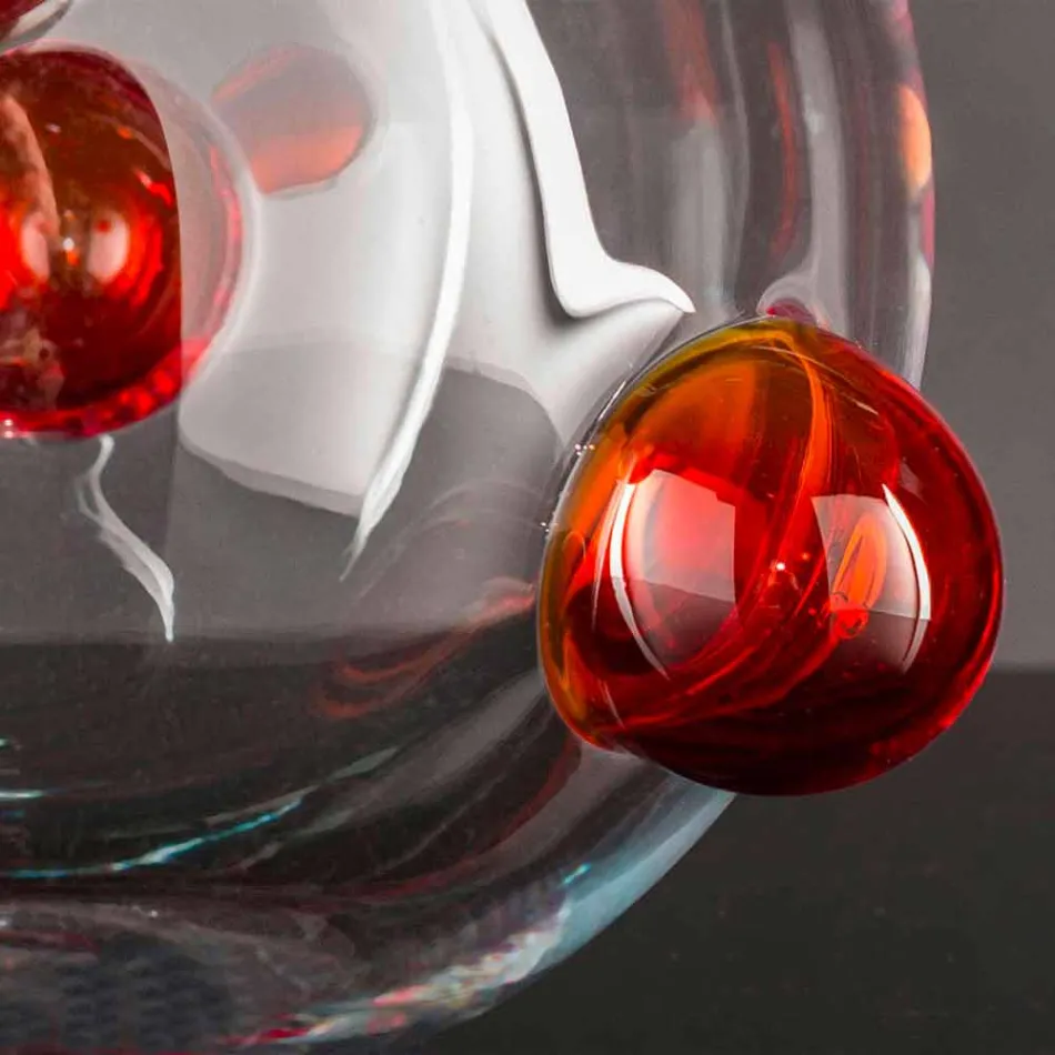 Okrągły wazon wewnętrzny z dmuchanego szkła Murano Made in Italy - Astore Viadurini