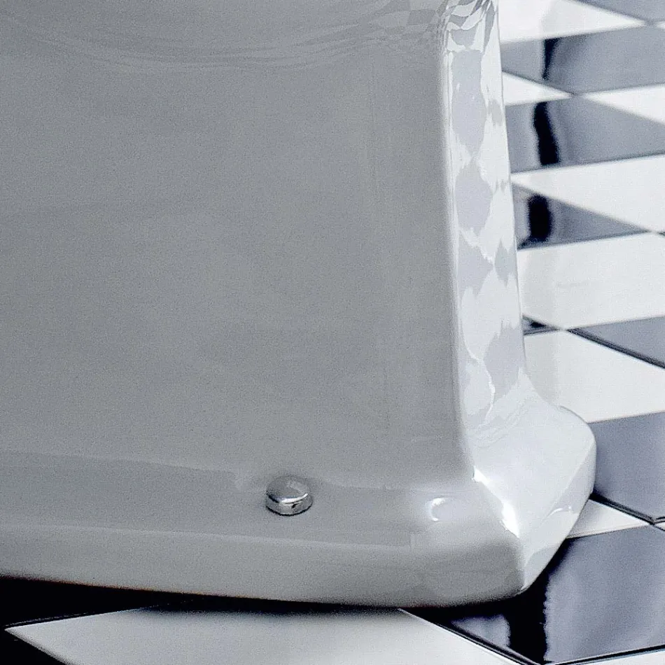 Wazon podłogowy Klasyczny design z powrotem do ściany w Made in Italy Ceramic - Marwa Viadurini