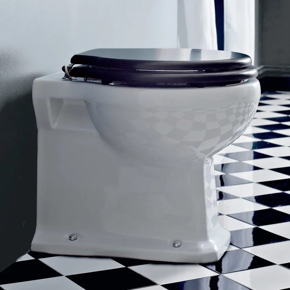 Wazon podłogowy Klasyczny design z powrotem do ściany w Made in Italy Ceramic - Marwa Viadurini