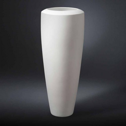 Wysoki dekoracyjny biały ceramiczny wazon Made in Italy - Jacky Viadurini