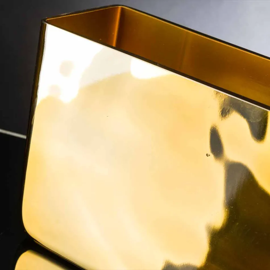 Ręcznie robiony dekoracyjny wazon z dmuchanego szkła w złotym wykończeniu Made in Italy - Ephesus Viadurini