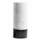 Cylindryczny wazon dekoracyjny z marmuru z Carrary i Marquinia Made in Italy - Emory Viadurini