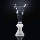 Wewnętrzny dekoracyjny szklany wazon z białą podstawą Made in Italy - Catia Viadurini