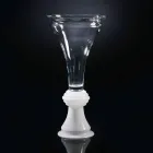 Wewnętrzny dekoracyjny szklany wazon z białą podstawą Made in Italy - Catia Viadurini