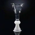 Wewnętrzny dekoracyjny szklany wazon z białą podstawą Made in Italy - Catia