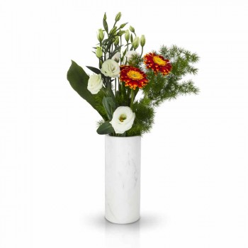 Biały marmurowy wazon dekoracyjny Carrara Wykonany we Włoszech Design - Nevea