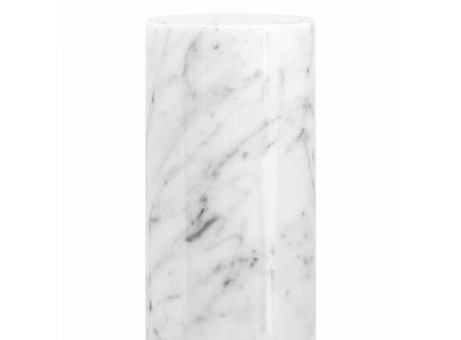 Biały marmurowy wazon dekoracyjny Carrara Wykonany we Włoszech Design - Nevea Viadurini