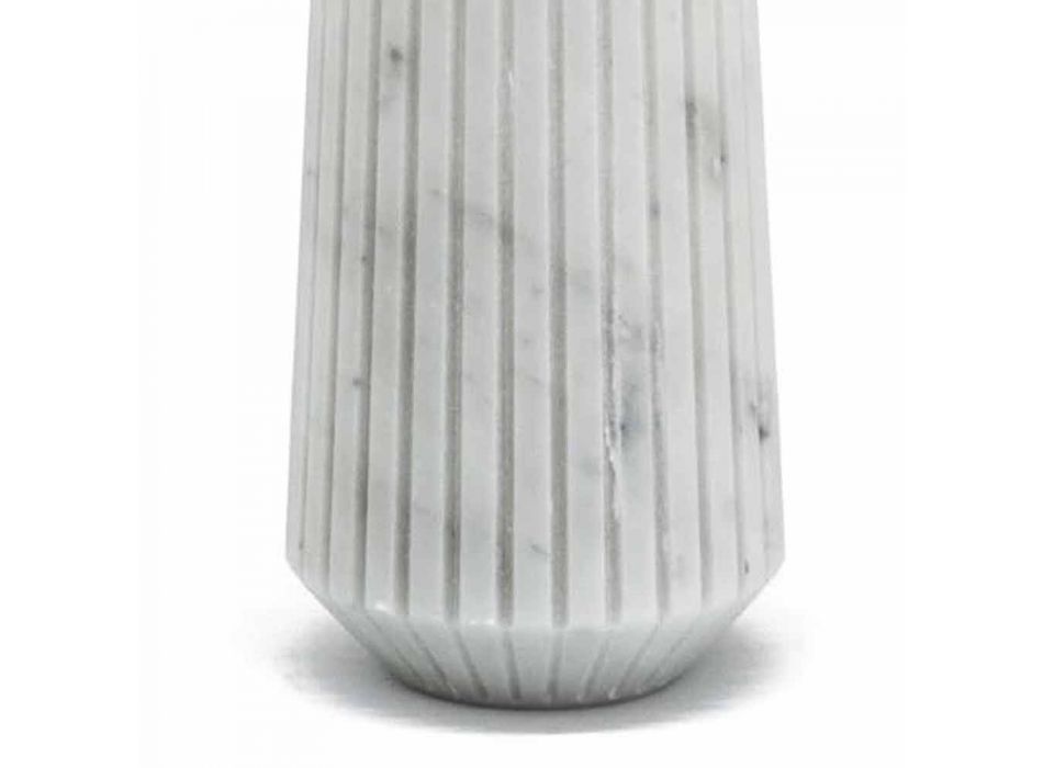 Nowoczesna biała dekoracyjna waza z marmuru z Carrary Made in Italy - Cairo Viadurini