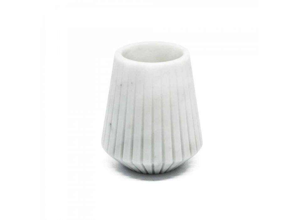 Nowoczesna biała dekoracyjna waza z marmuru z Carrary Made in Italy - Cairo Viadurini