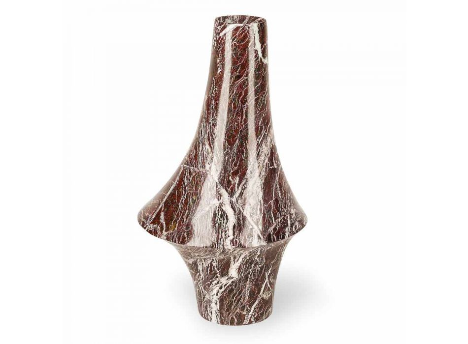Dekoracyjny wazon z czerwonego marmuru z białymi żyłkami Made in Italy - Original Viadurini