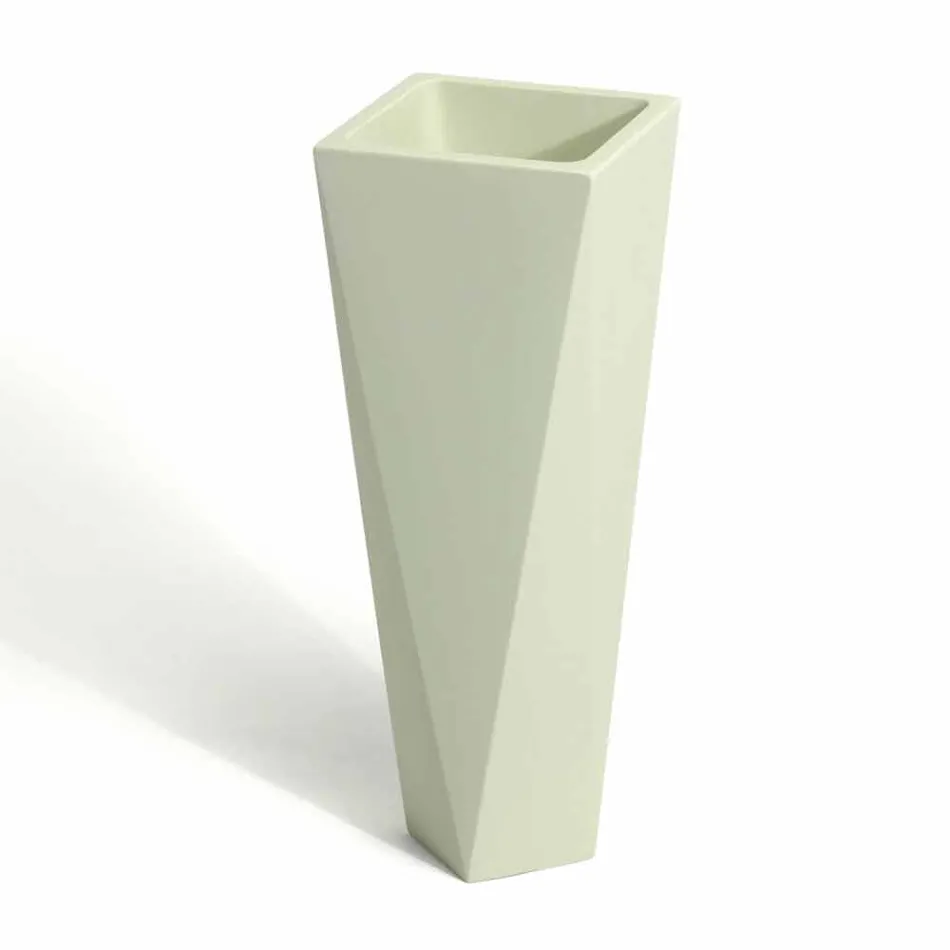 Kwadratowy dekoracyjny wazon z polietylenu Made in Italy - Bonina Viadurini