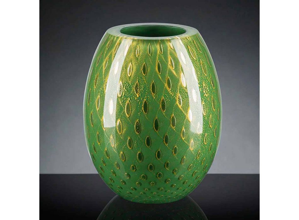 Dekoracyjny wazon z kolorowego dmuchanego szkła Murano Made in Italy - Barletta Viadurini