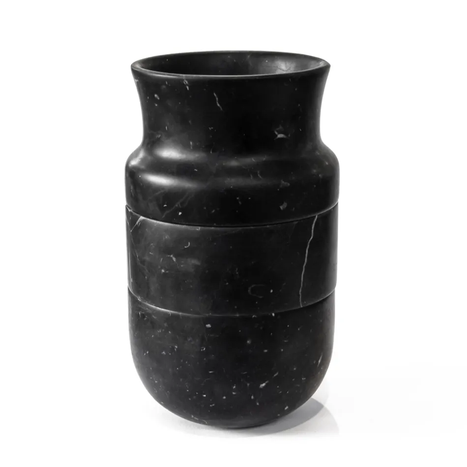 Wystrój wazonu z białego marmuru Carrara i czarnej marki Marquinia - Calar Viadurini