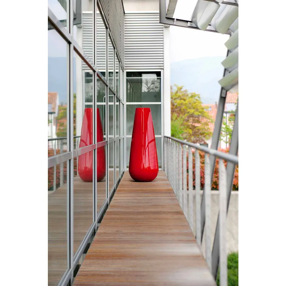 Wazon dekoracyjny z polietylenu na zewnątrz Made in Italy - Menea Viadurini