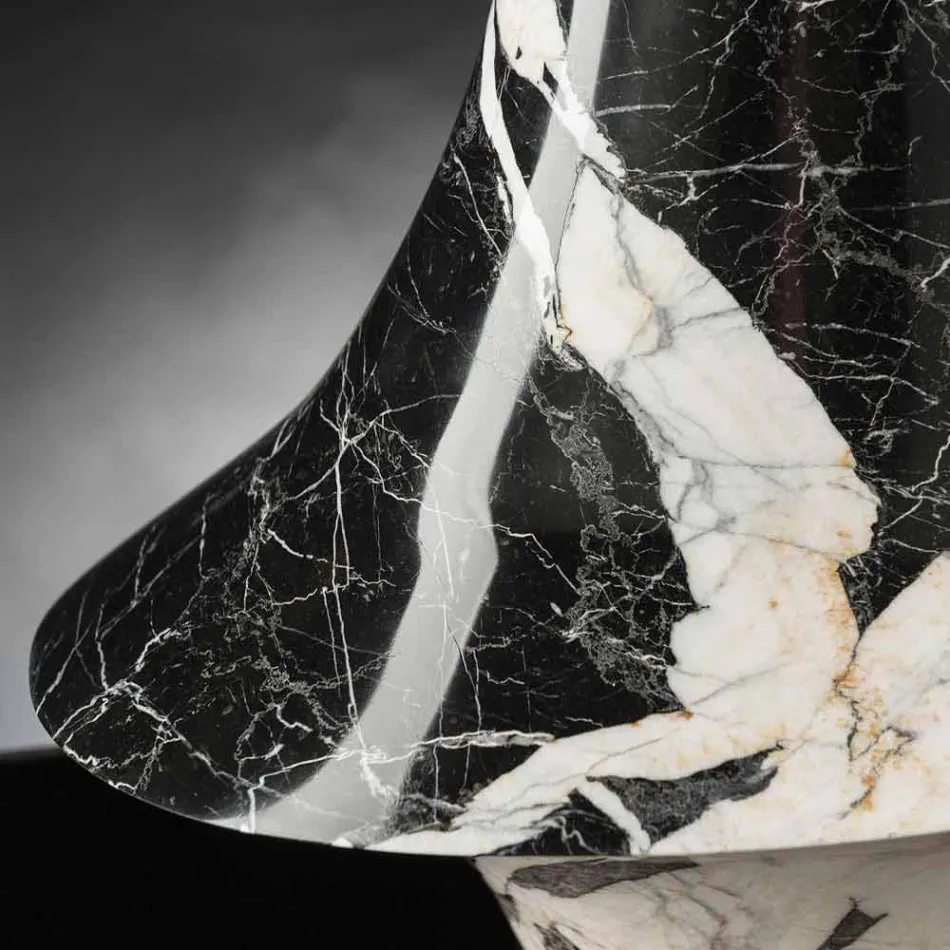 Elegancki wazon do wnętrz z białego i czarnego marmuru Made in Italy - Original Viadurini