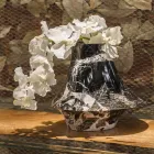 Elegancki wazon do wnętrz z białego i czarnego marmuru Made in Italy - Original Viadurini