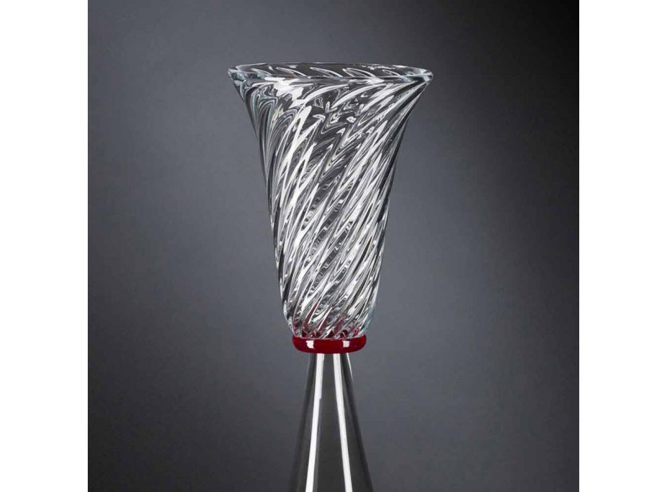 Elegancki wazon do wnętrz z dmuchanego szkła Murano Made in Italy - Inverso Viadurini