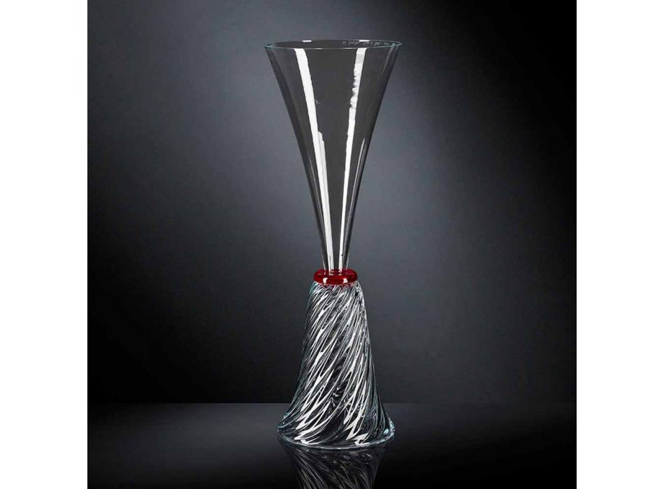 Elegancki wazon do wnętrz z dmuchanego szkła Murano Made in Italy - Inverso Viadurini