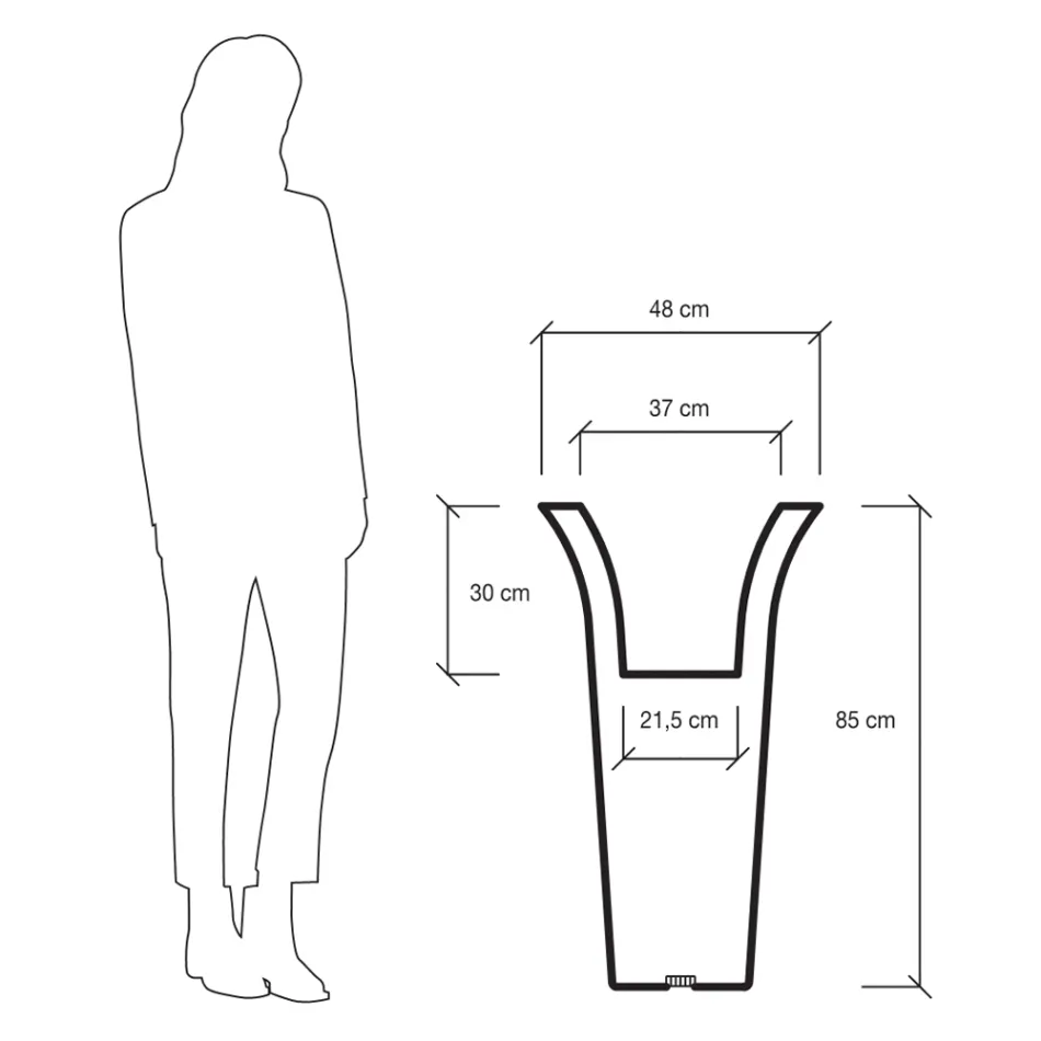 Okrągła doniczka ogrodowa z polietylenu Wyprodukowano we Włoszech - Tremont Viadurini