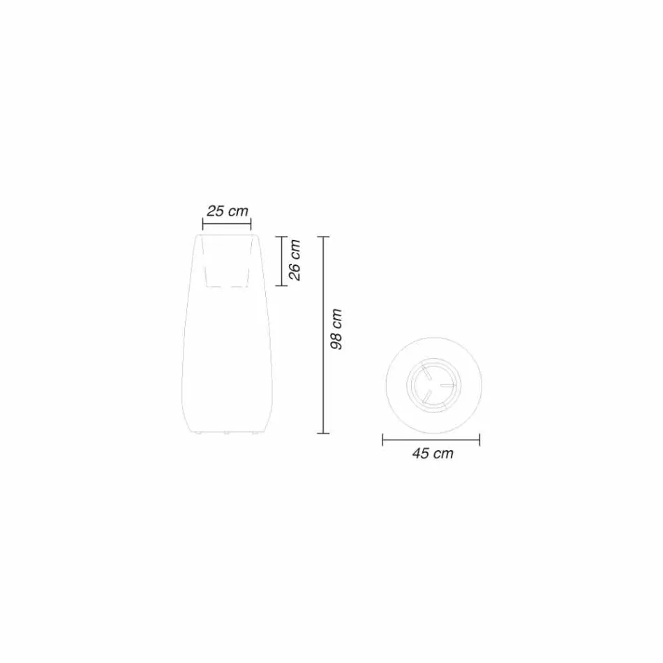 Wazon na donicę ze świecącego plastiku, projekt w 3 rozmiarach - Pandora od Myyour Viadurini