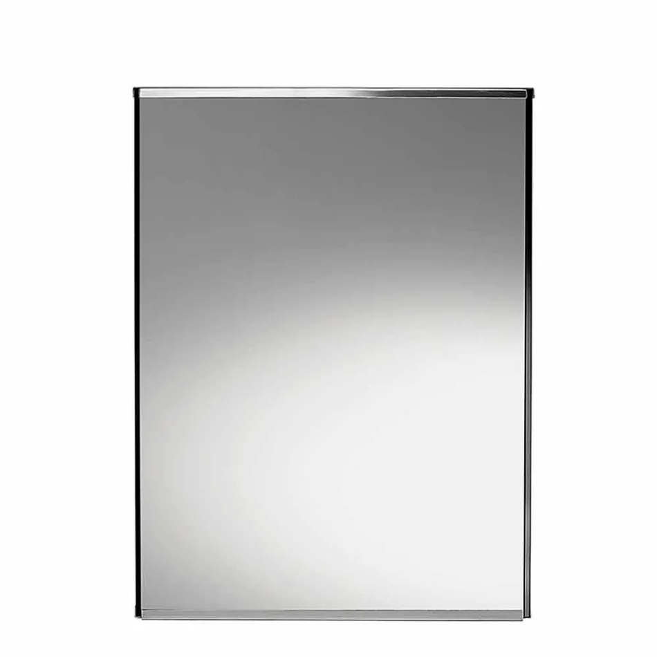 Wolnostojący geometryczny wazon lustrzany i struktura z drewna i stali - Ghenna Viadurini