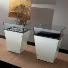 Wolnostojący wazon ze szkła i wymiennych paneli 3 wymiary - Ghenna Viadurini