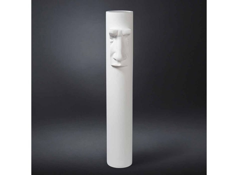 Biały ceramiczny wazon z kolorową wkładką Ręcznie robiony we Włoszech - Monte