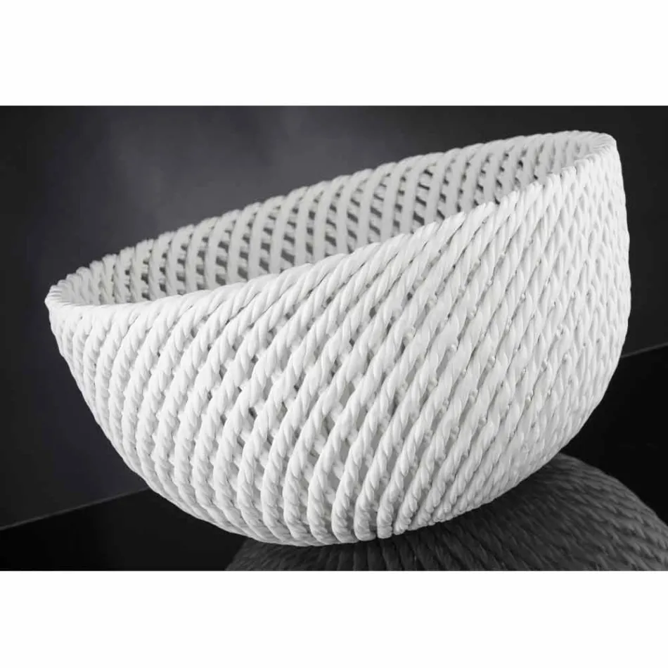 Ręcznie robiony ceramiczny wazon z tkanym wątkiem Made in Italy - Napoleon Viadurini