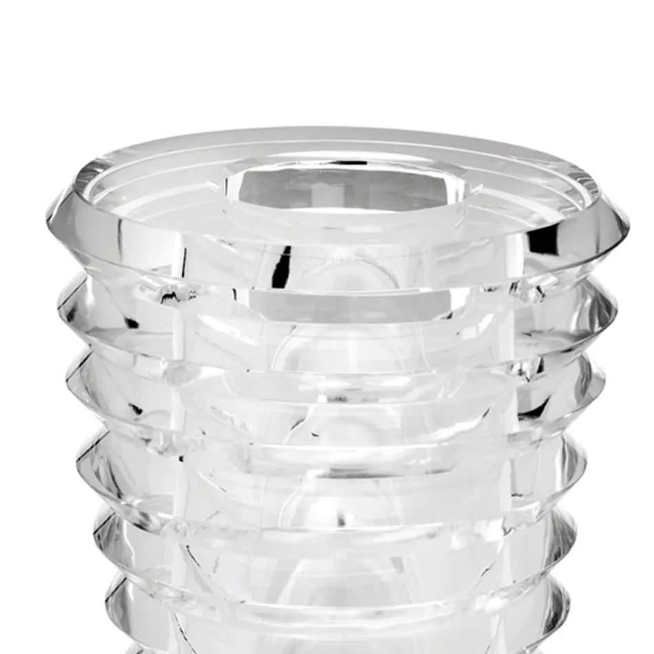 Oryginalny wazon kryształowy z luksusowymi pierścieniami Made in Italy - Mexto Viadurini