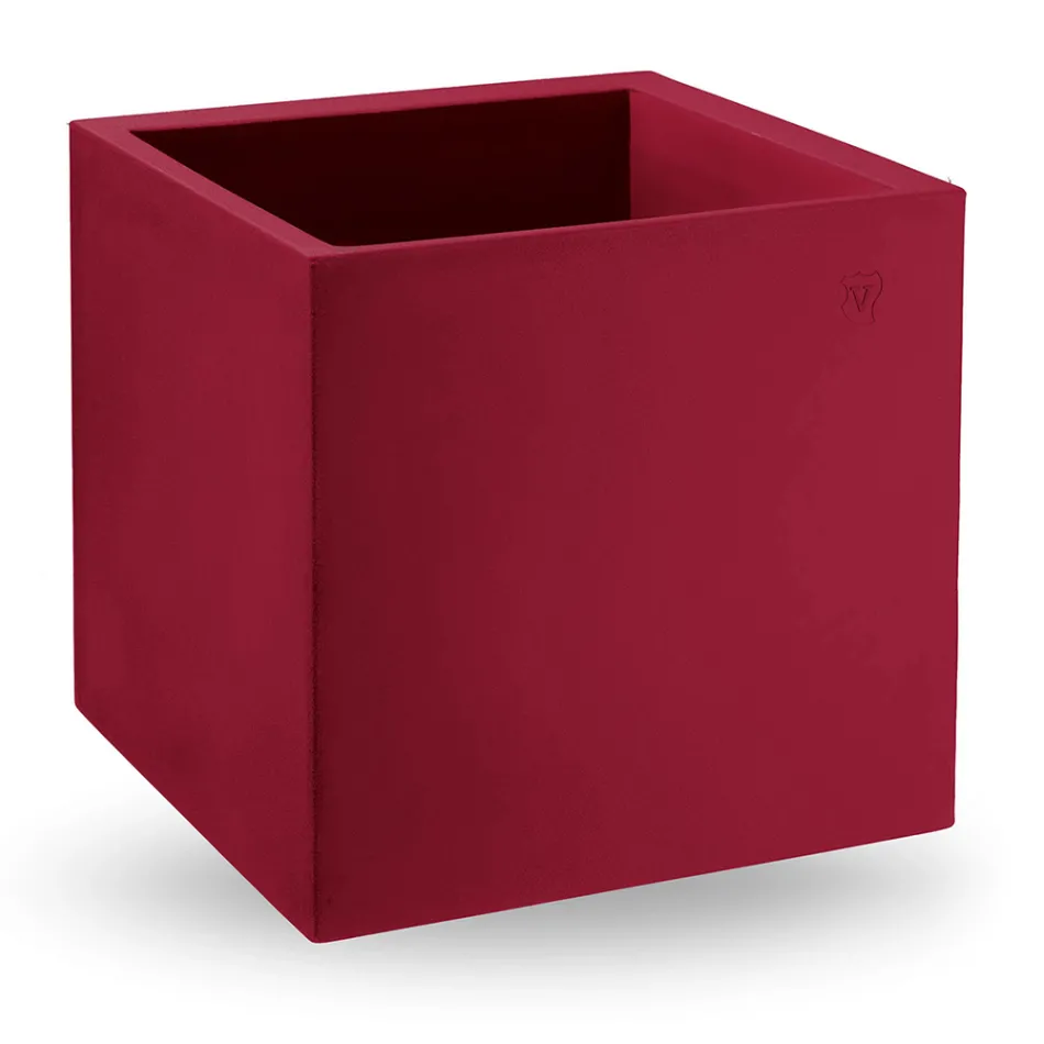 Wazon w kolorowym kształcie sześciennego polietylenu Made in Italy - Tonello Viadurini