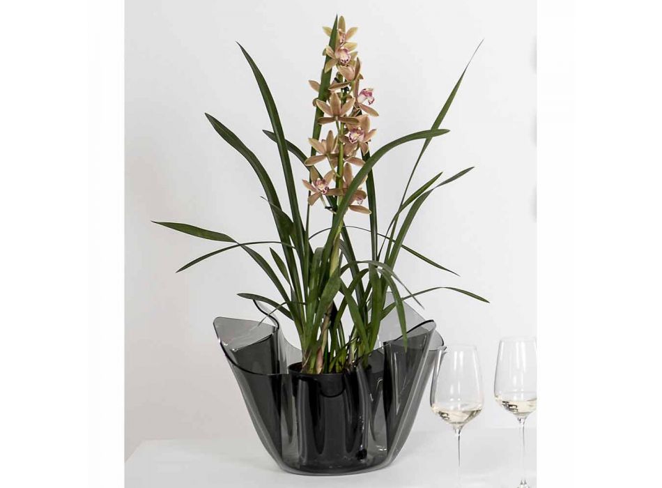Pina wędzona drapowana wazon wewnętrzny / zewnętrzny, nowoczesny design Viadurini