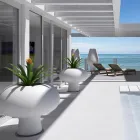 Zewnętrzny świecący wazon z polietylenu ze światłem LED Made in Italy - Boba Viadurini