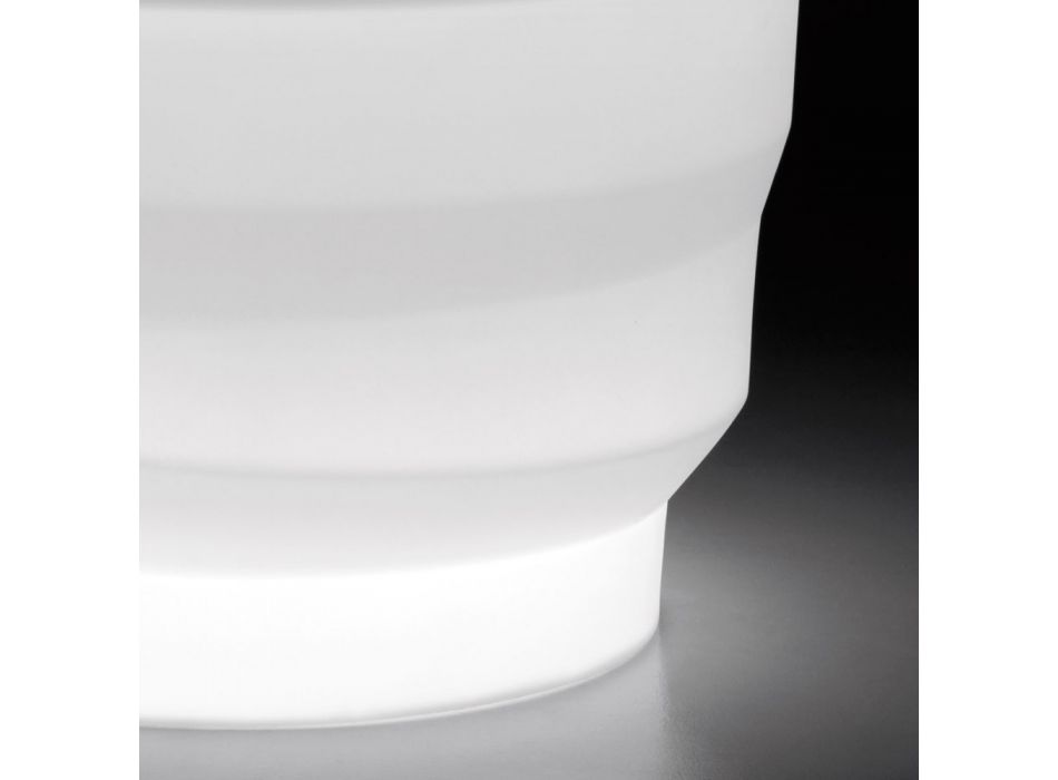 Jasny wazon ogrodowy z polietylenu z diodą LED Made in Italy - Poldo Viadurini