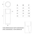 Wysoki wazon wewnętrzny z białego polietylenu Made in Italy - Devid Viadurini