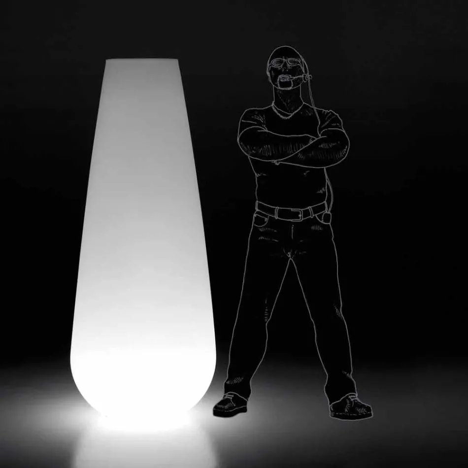 Świecący wazon do projektowania na zewnątrz z polietylenu Wyprodukowano we Włoszech - Menea Viadurini