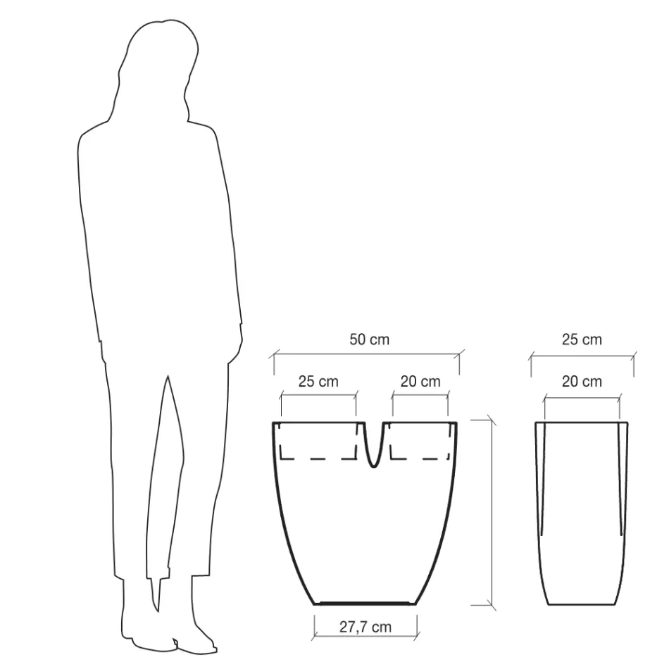 Nowoczesny kolorowy wazon ogrodowy z polietylenu Made in Italy - Flowes Viadurini