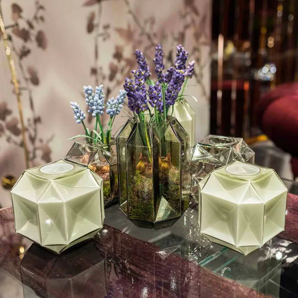 Nowoczesny szklany wazon do wnętrz wykonany ręcznie we Włoszech - Eagle Viadurini