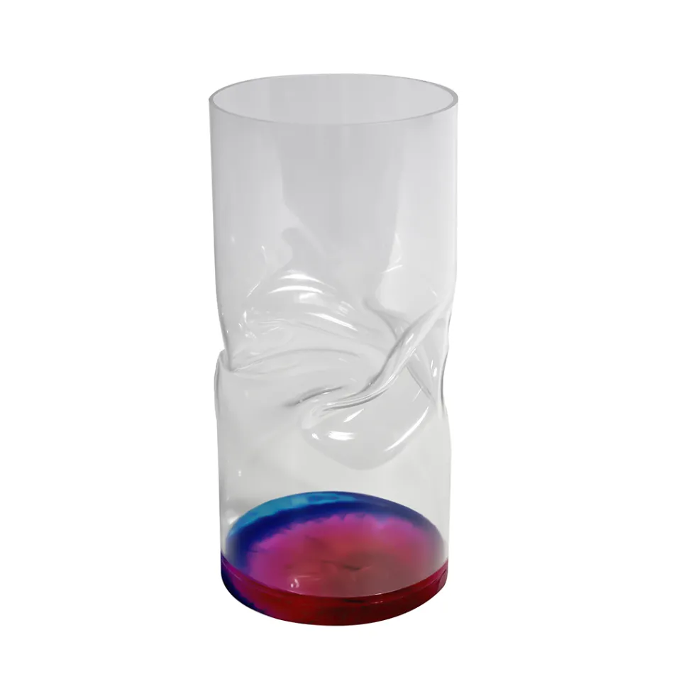 Nowoczesny skręcony akrylowy kryształowy wazon Różne wykończenia - papieros Viadurini