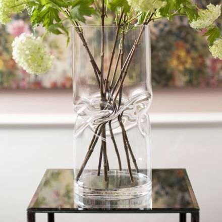 Nowoczesny skręcony akrylowy kryształowy wazon Różne wykończenia - papieros Viadurini