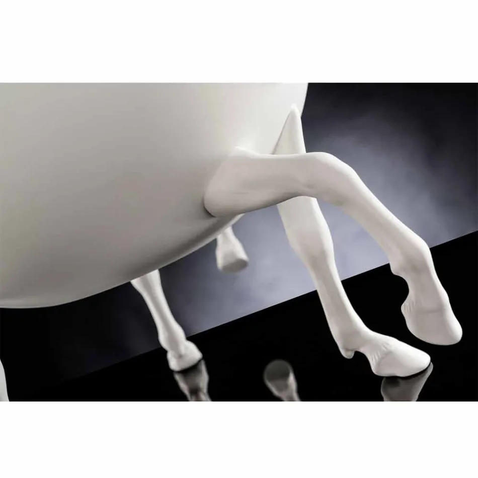 Ozdobny wazon do wnętrz z białej ceramiki lub 24-karatowego złota Made in Italy - Jacky Viadurini