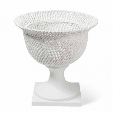 Ozdobny ceramiczny wazon do wnętrz wykonany ręcznie we Włoszech - Napoleon Viadurini