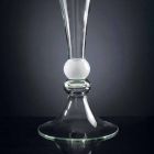 Ozdobny wazon z przezroczystego szkła z białą kulą Made in Italy - Vanissa Viadurini