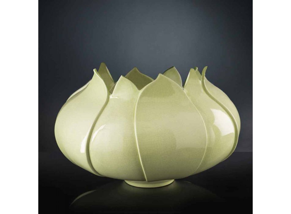 Nowoczesny wazon ozdobny z kolorowej ceramiki ręcznie robiony we Włoszech - Onyks Viadurini