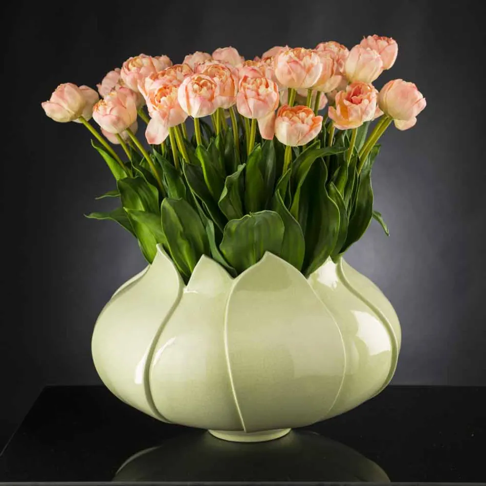 Nowoczesny wazon ozdobny z kolorowej ceramiki ręcznie robiony we Włoszech - Onyks Viadurini