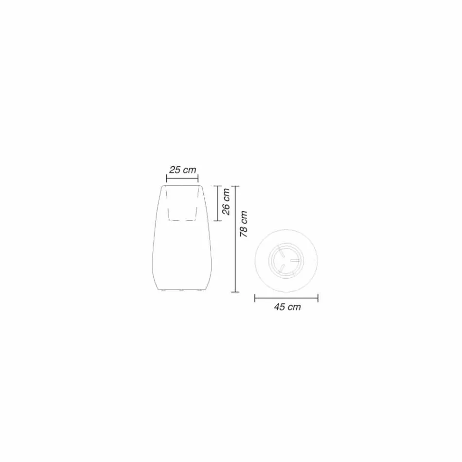 Biały design Wazon do wnętrz lub na zewnątrz w trzech rozmiarach, 2 sztuki - Pandora od Myyour Viadurini