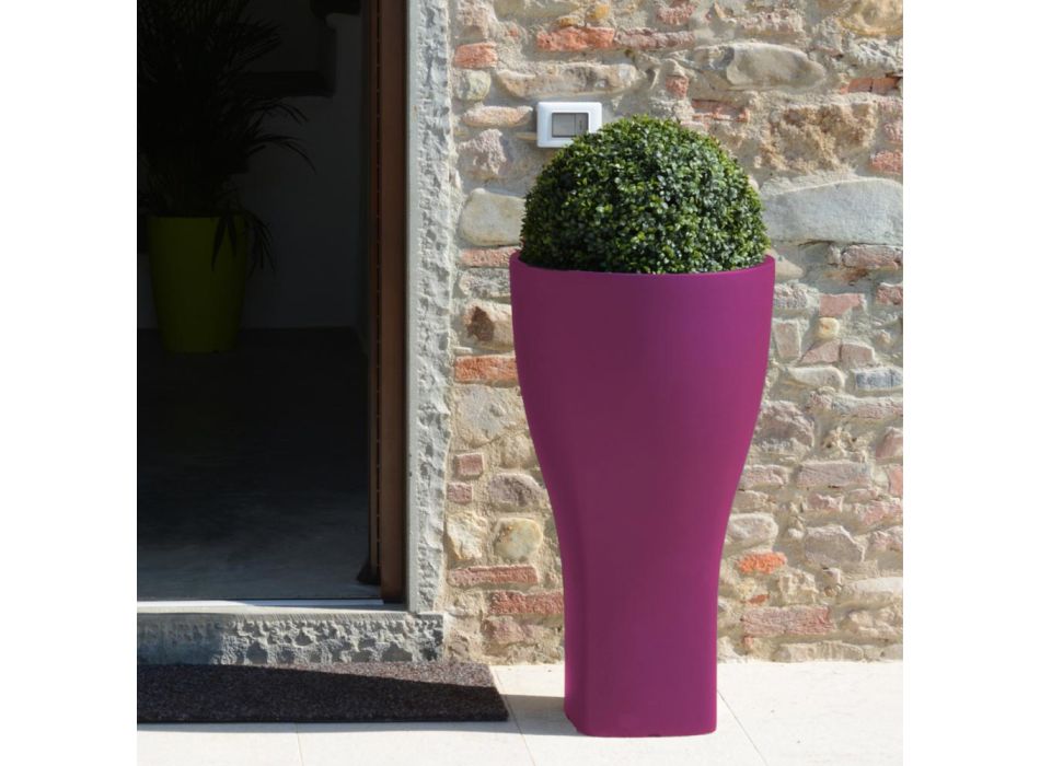 Okrągła kolorowa doniczka ogrodowa z polietylenu Wyprodukowano we Włoszech - Tremont Viadurini