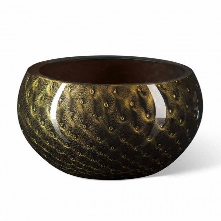 Okrągły wazon wewnętrzny z kolorowego szkła Murano Made in Italy - Asper Viadurini