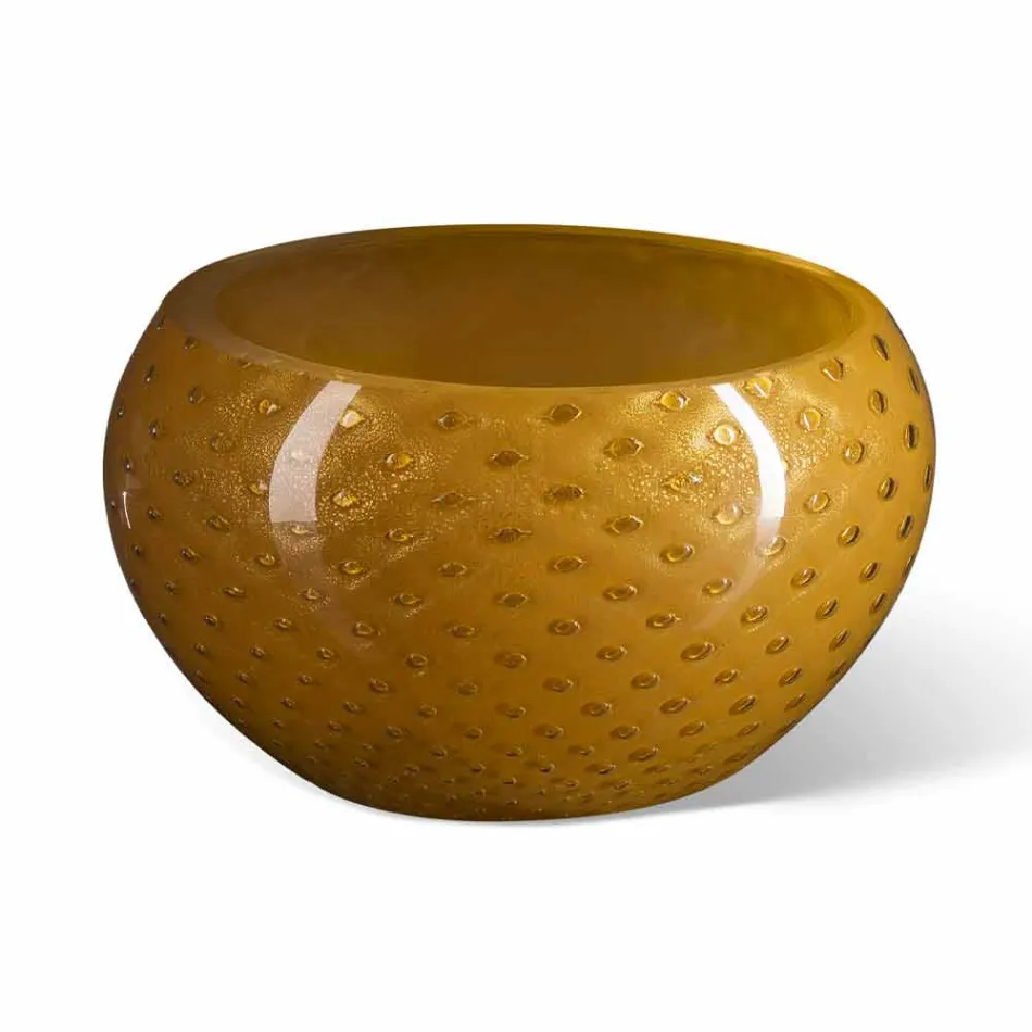 Okrągły wazon wewnętrzny z kolorowego szkła Murano Made in Italy - Asper Viadurini